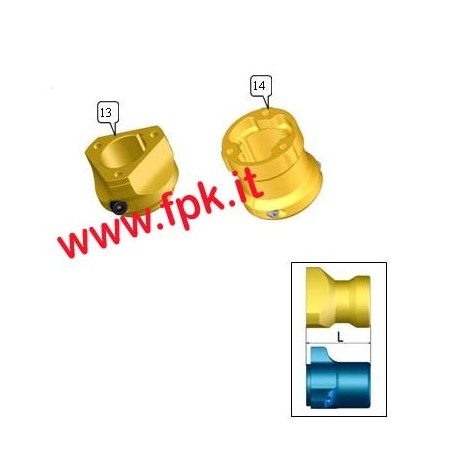Mozzo Anteriore Magnesio per mozzo 40mm lunghezza 50mm (figura 13)