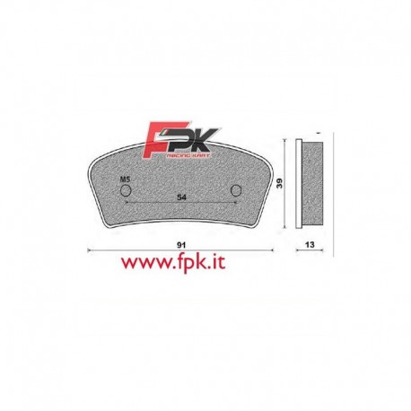 Coppia Pastiglie compatibili Allkart interasse 54mm